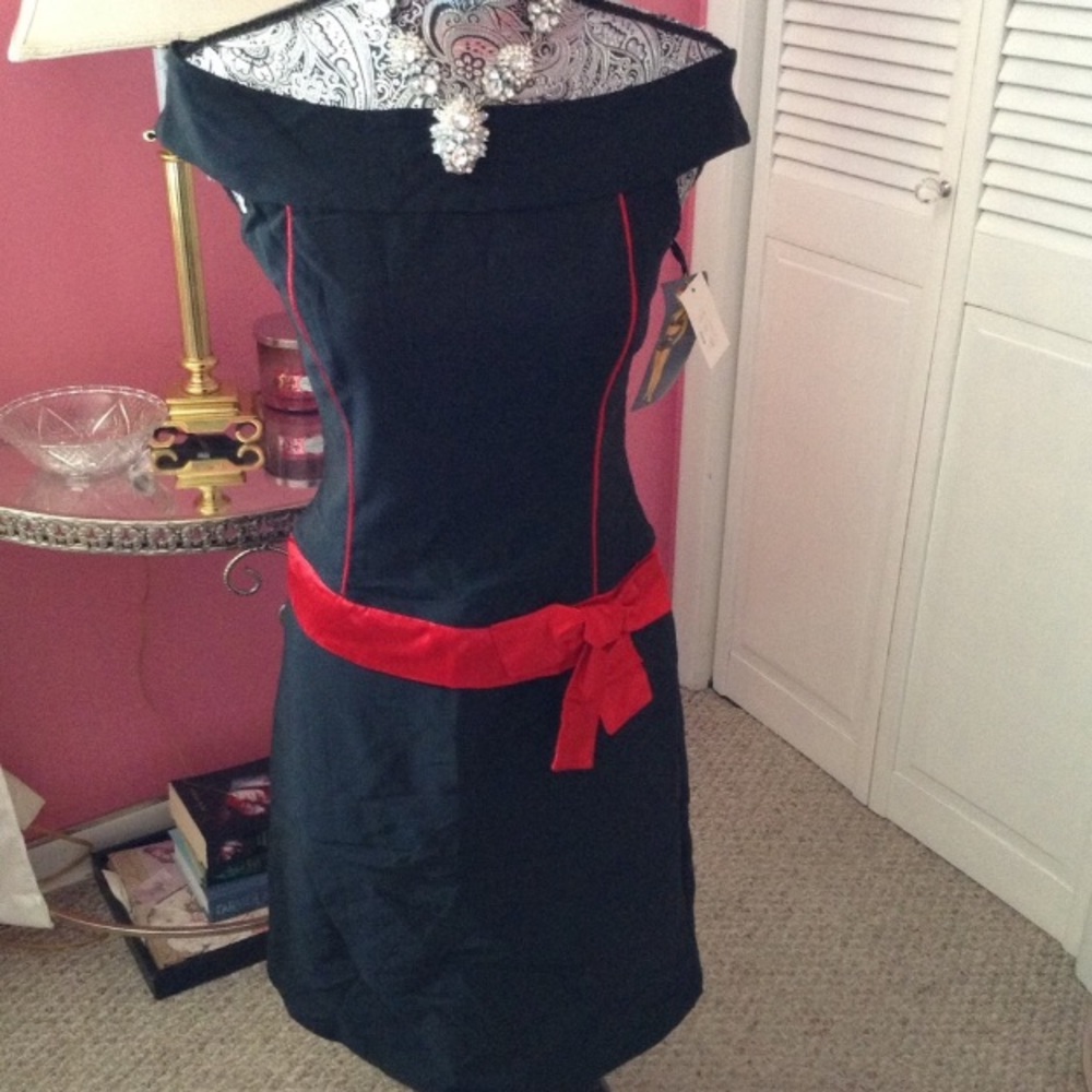RUBY ROX BLACK OFF THE SHOULDER DRESS 5 NWT